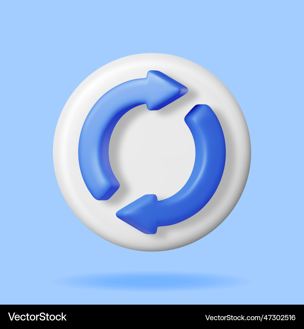 3d synchronization icon isolated Vector Image