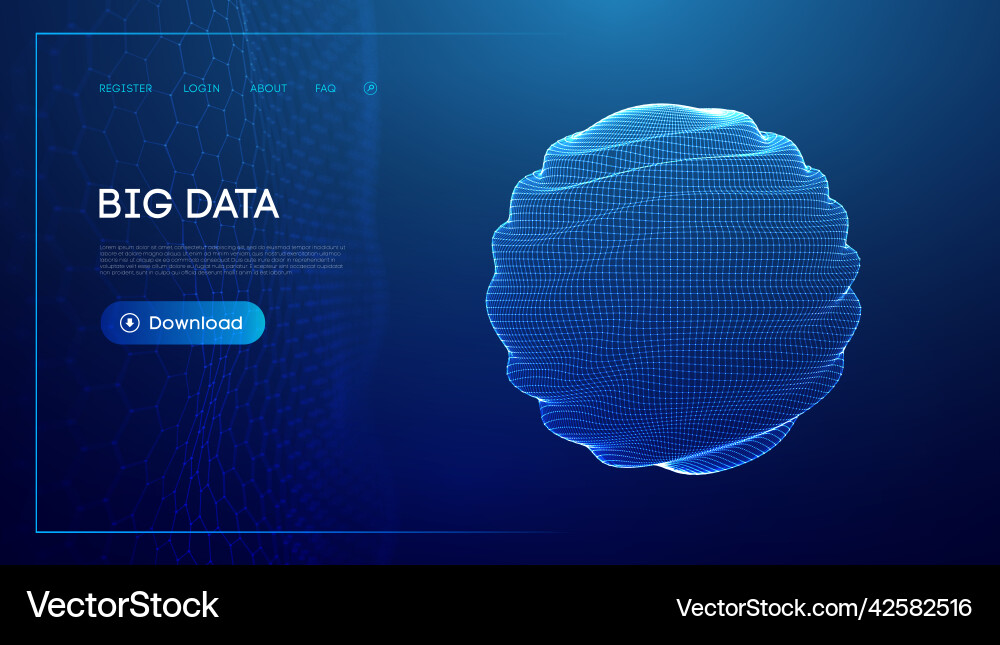 Abstract 3d mesh sphere tech cloud Abstract 3d mesh sphere tech cloud vector image