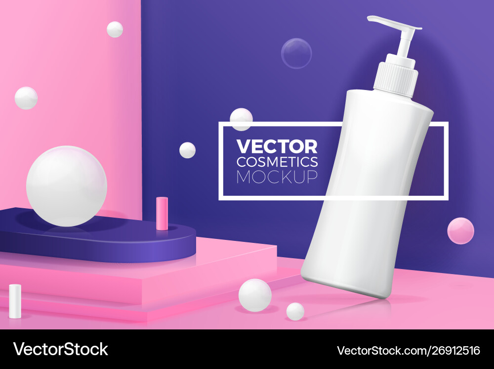 Abstract scene with pump shampoo bottle Vector Image