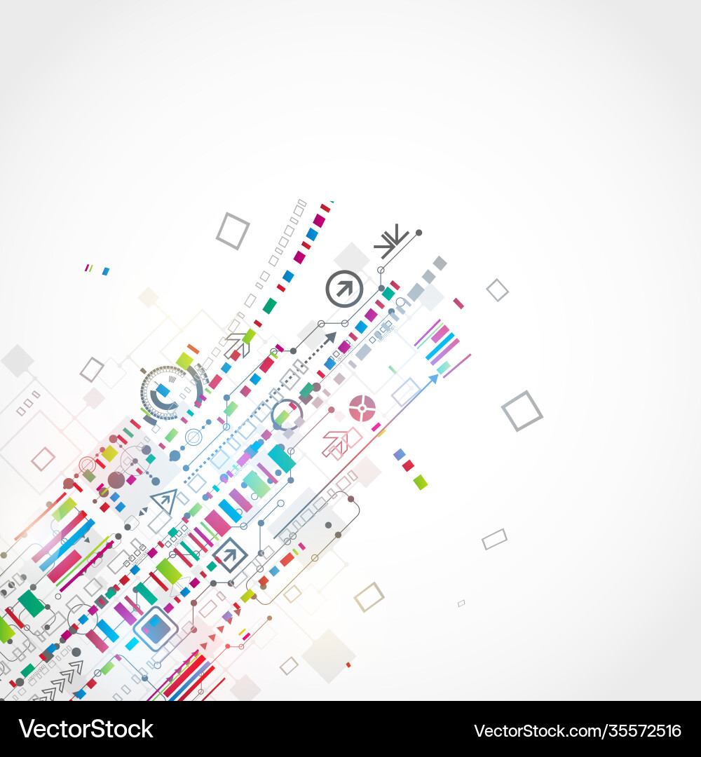 Abstract technological background with various vector image