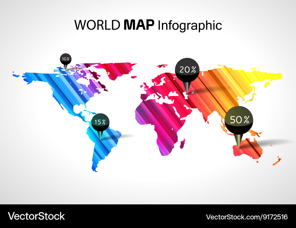 Abstract world map infographic with points Vector Image