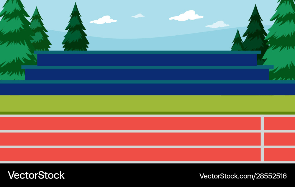 Background scene running track with stadium vector image