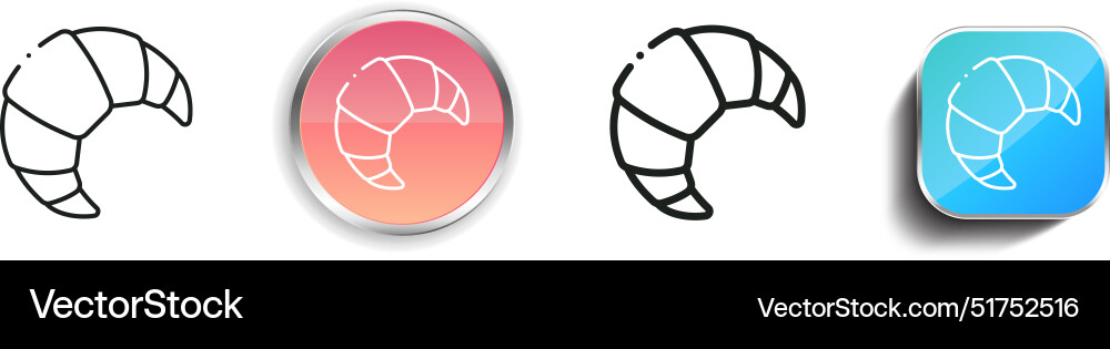Baked icon thin linear regular and button style vector image