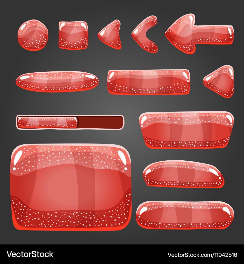 Big set of shiny button Vector Image