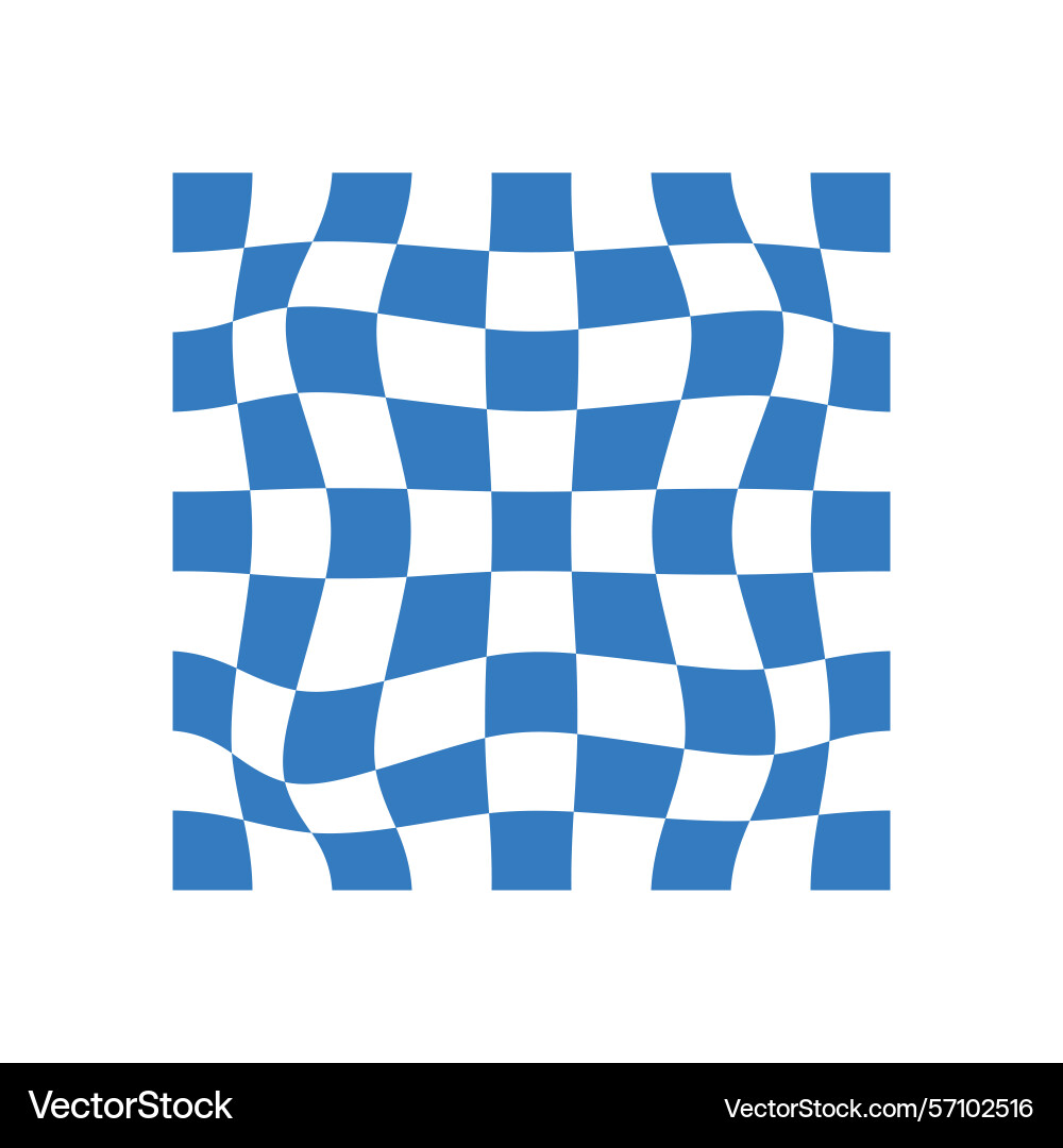 Blue distorted checkerboard pattern background Blue distorted checkerboard pattern background vector image