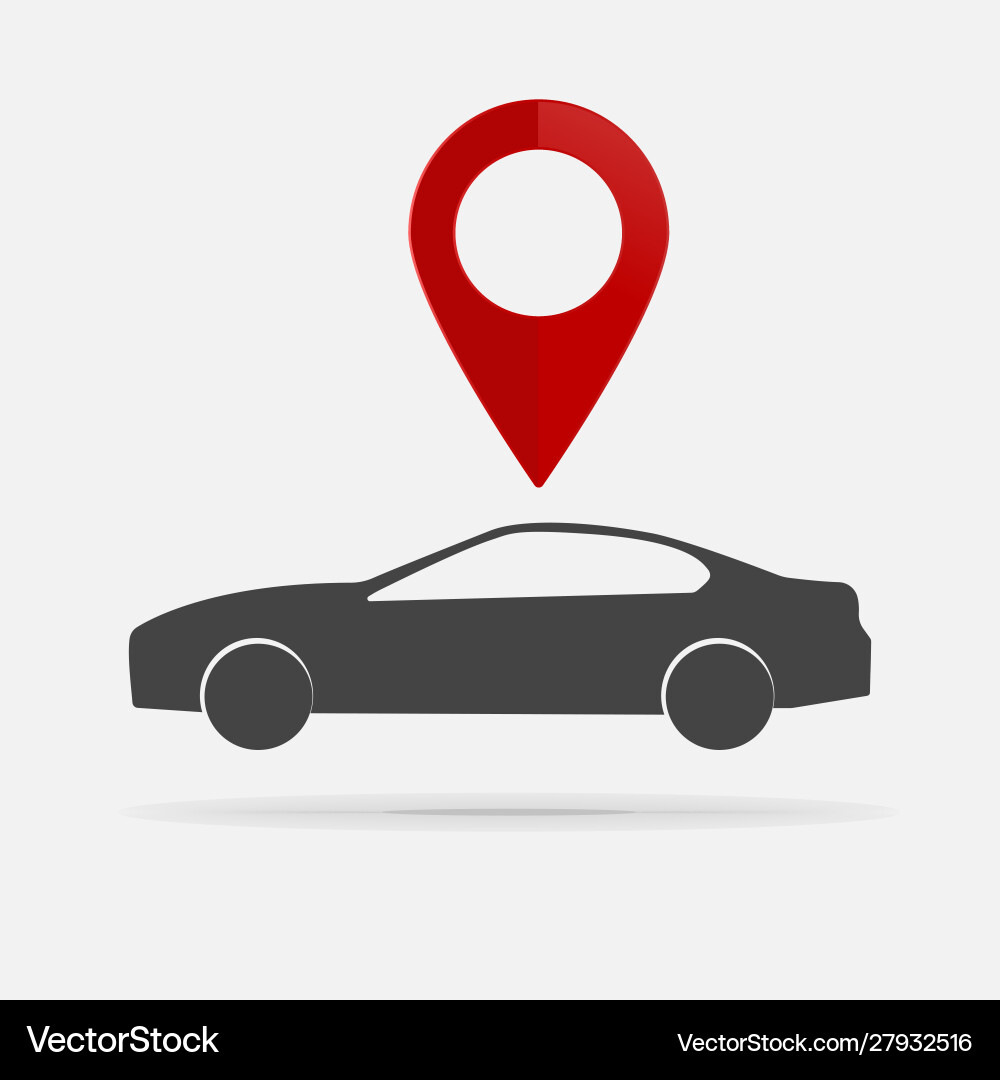 Car pointer icon positioning on gray Car pointer icon positioning on gray vector image