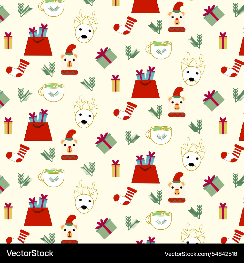 Christmas element seamless pattern background Christmas element seamless pattern background vector image