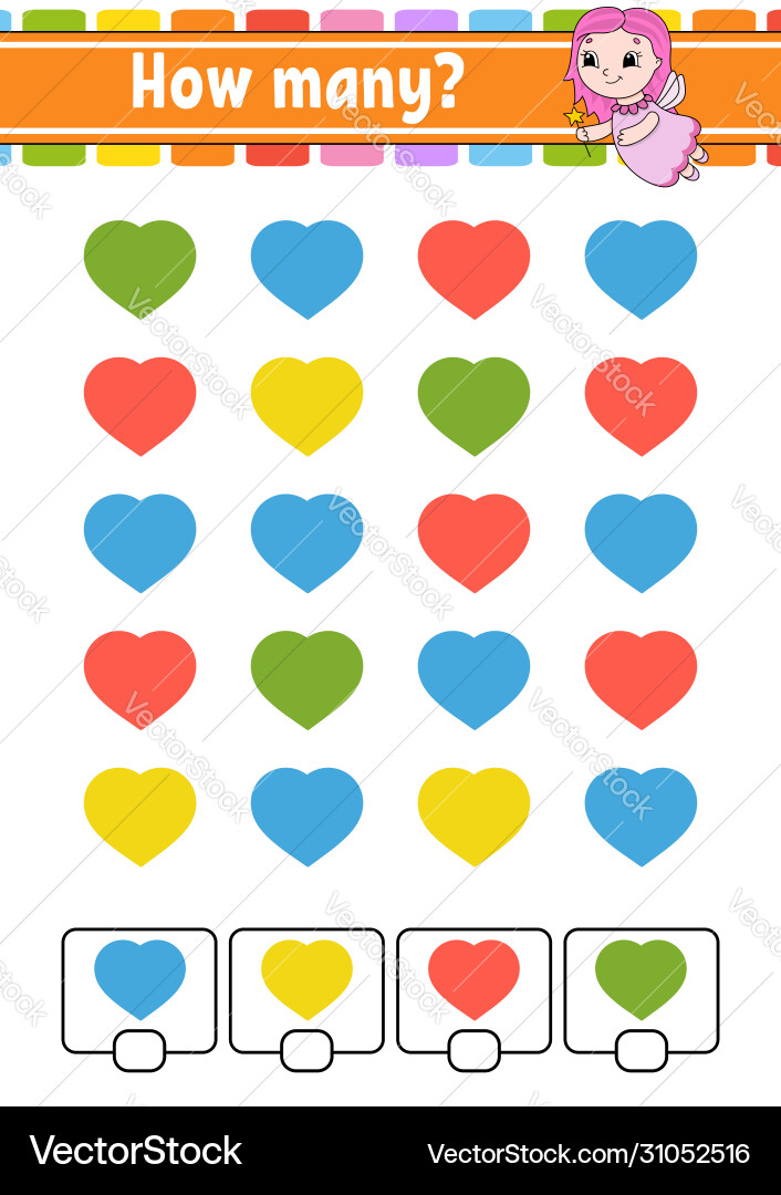 Counting game for children happy characters Counting game for children happy characters vector image