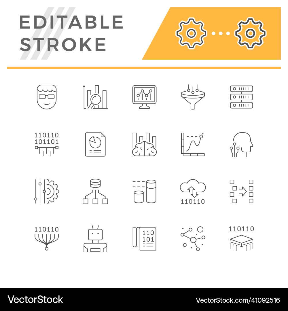 Data Analytics Icon Set vector image