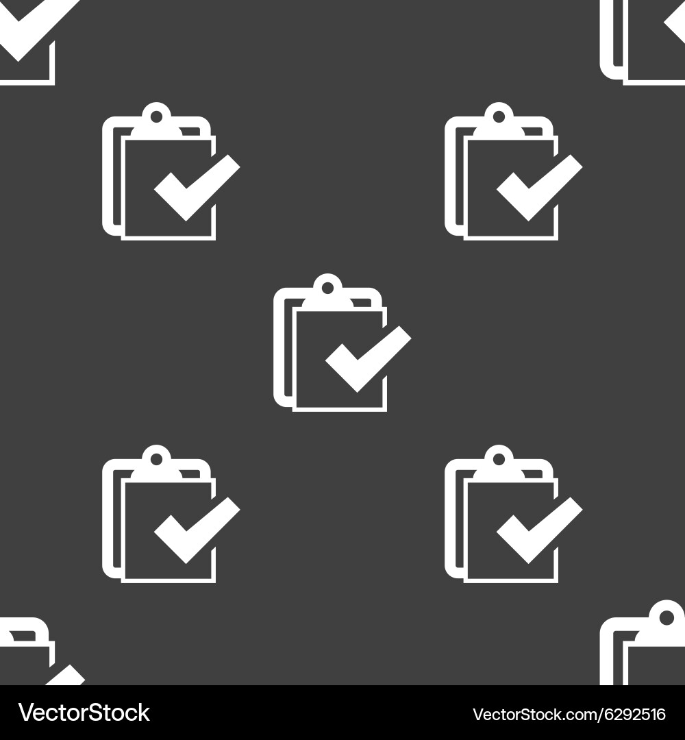 Edit document sign icon seamless pattern on a gray vector image