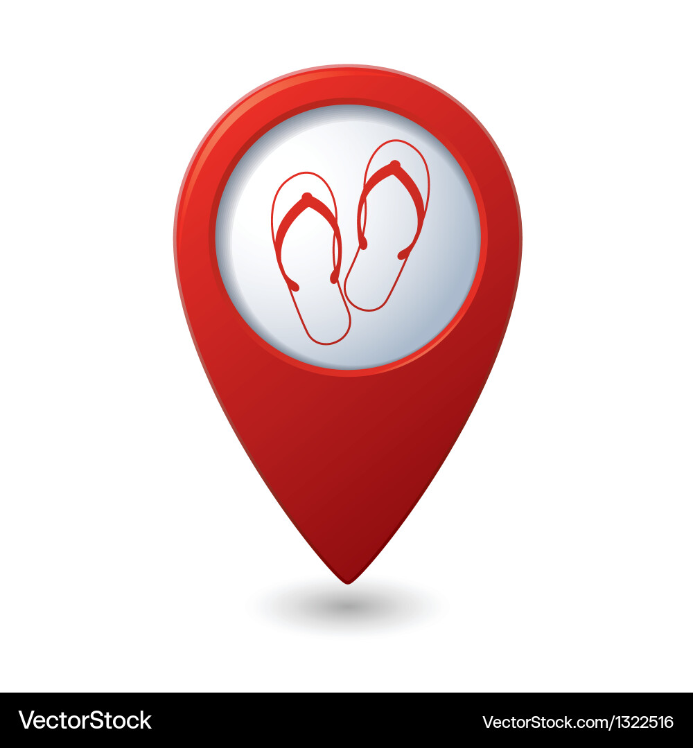 Flip Flops Icon - Vacation Pointer Vector Image