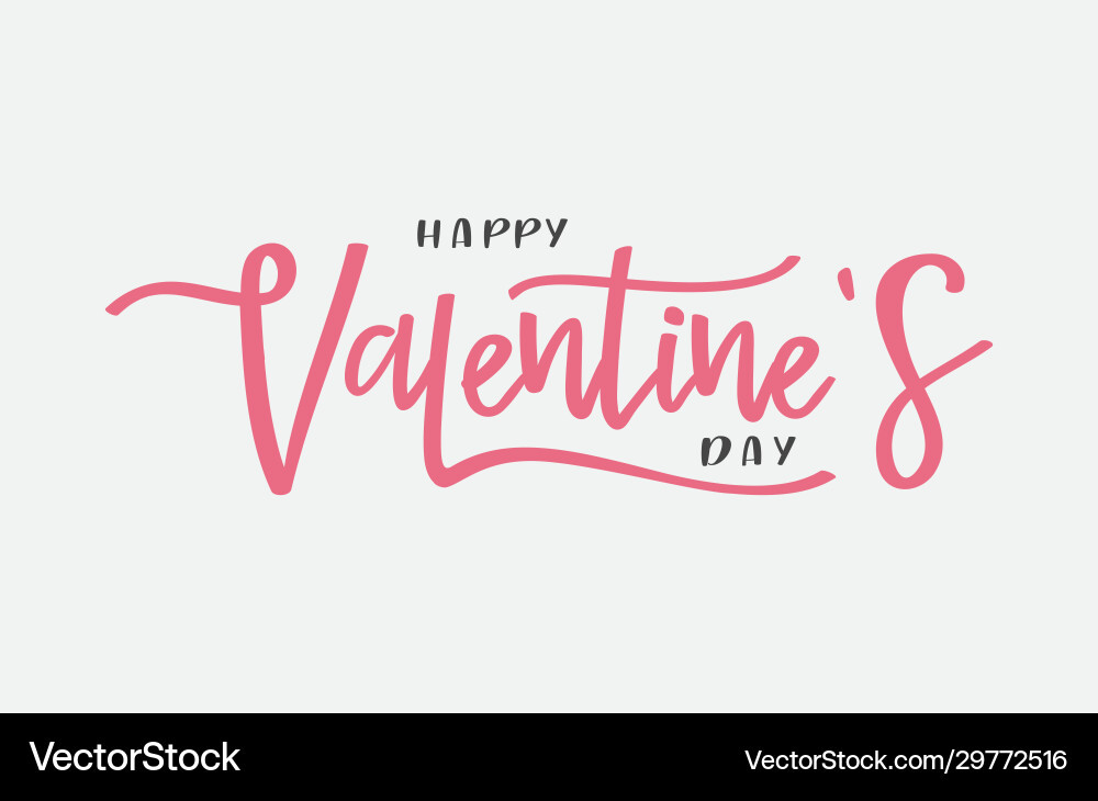 Happy valentine day typographie mit handschriftlich Happy valentine day typographie mit handschriftlich vektorbild