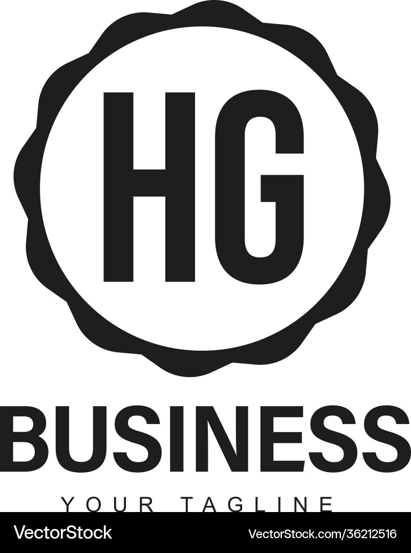 Hg initial a logo design with abstract style Hg initial a logo design with abstract style vector image