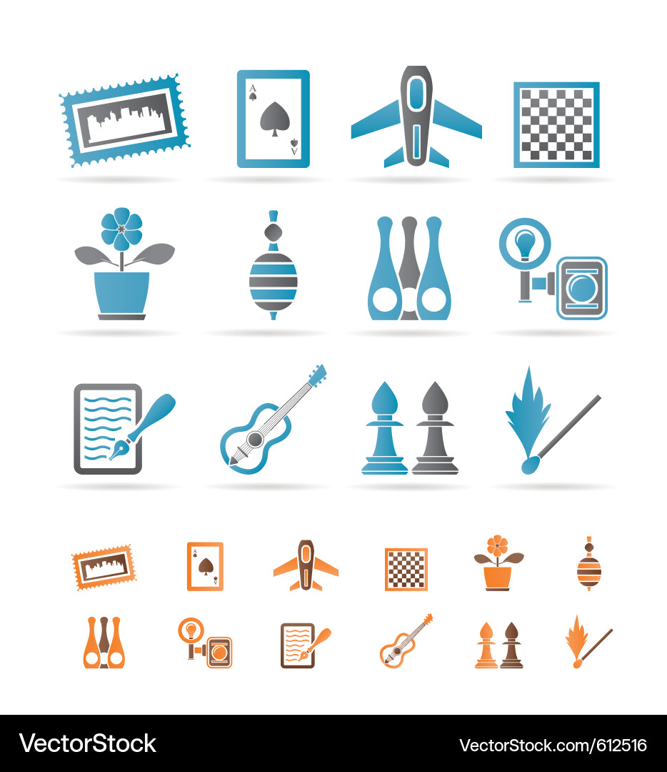 Hobby and holiday objects Vector Image