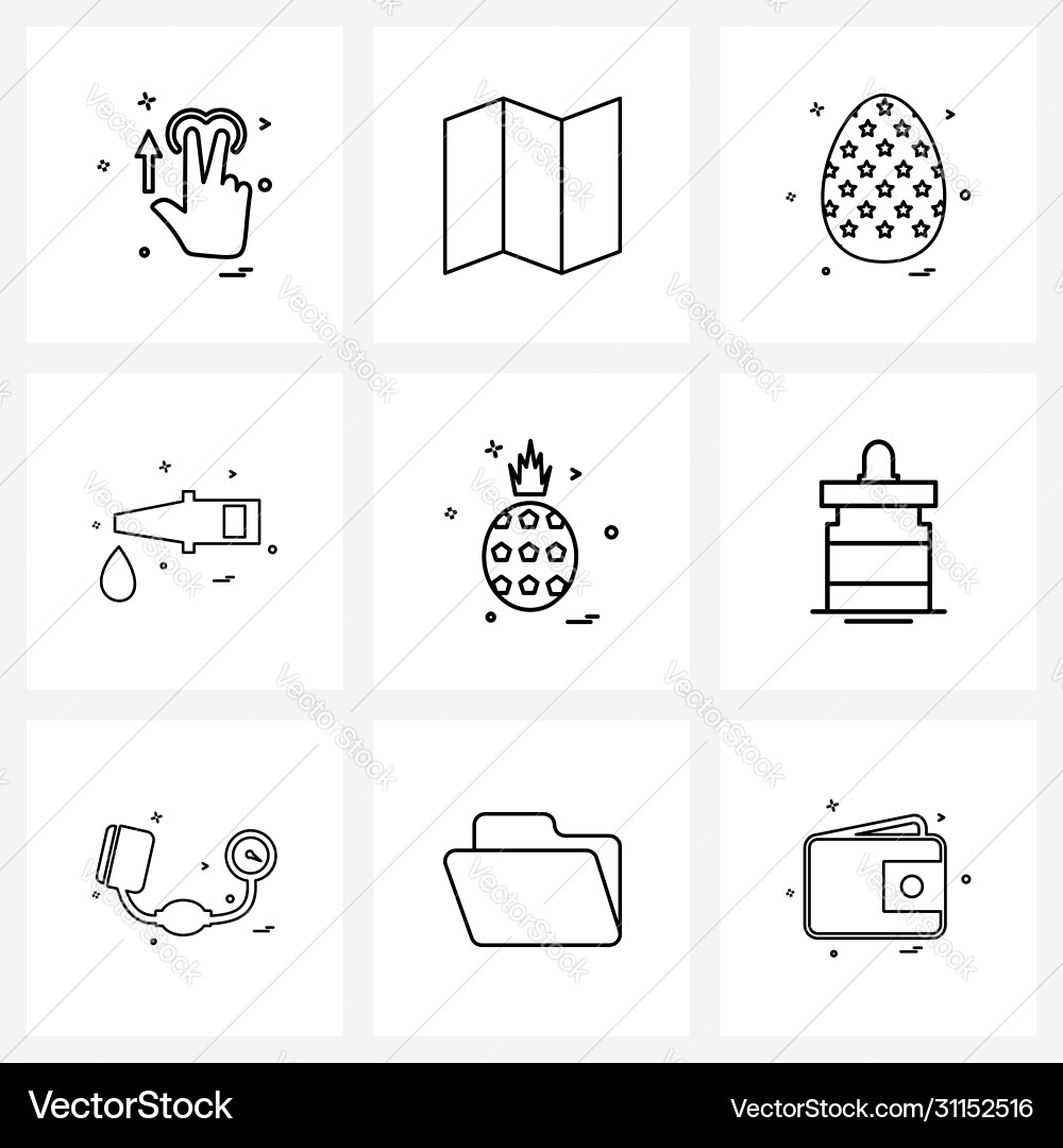 Isolated symbols set 9 simple line icons Vector Image