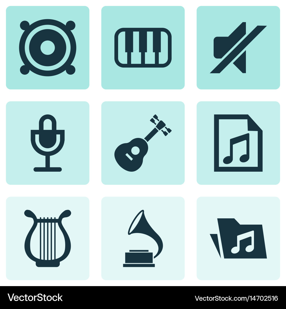 Multimedia icons set collection of file vector image