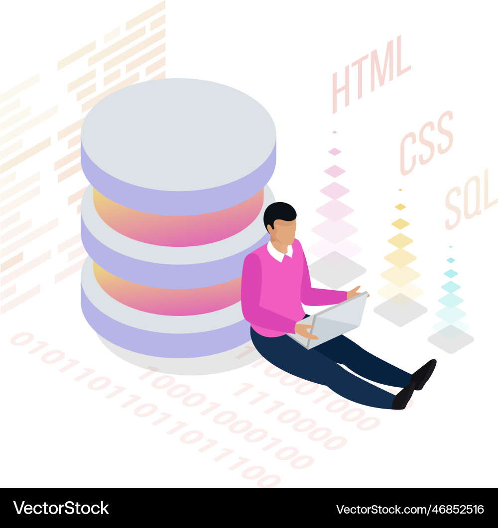 Programming Isometric Concept vector image