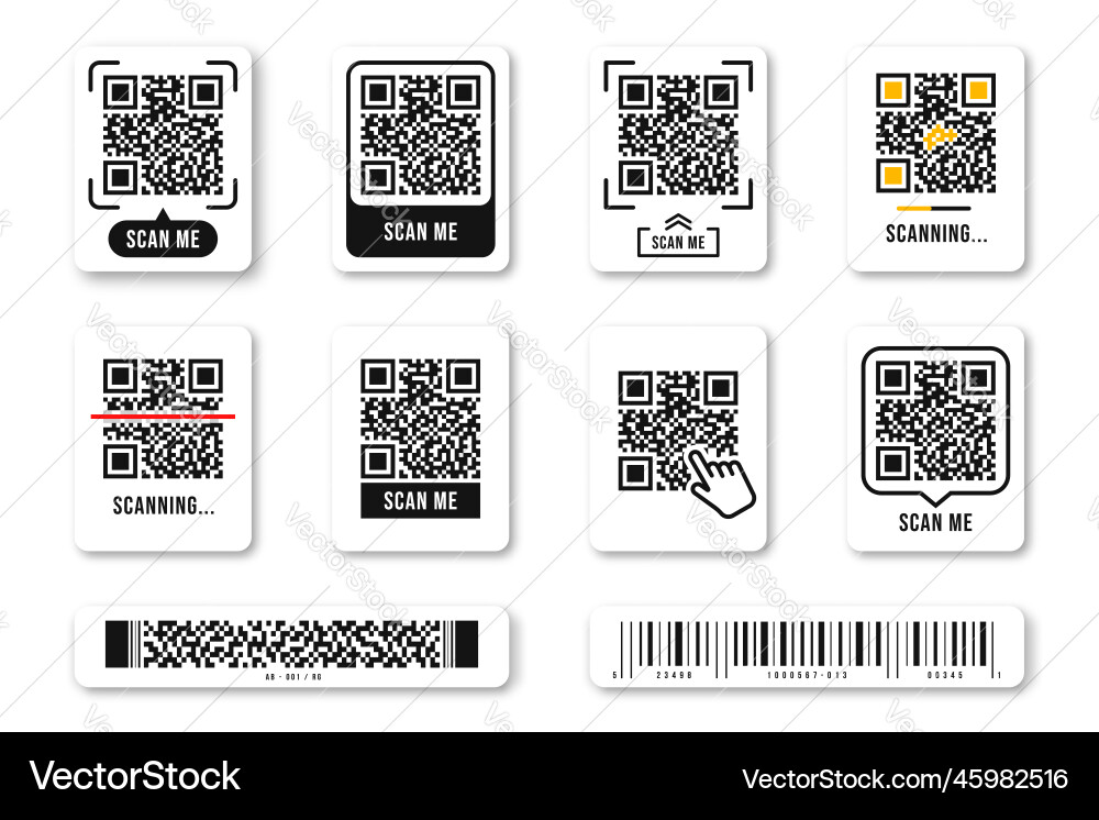 Qr code quick response templates Qr code quick response templates vector image