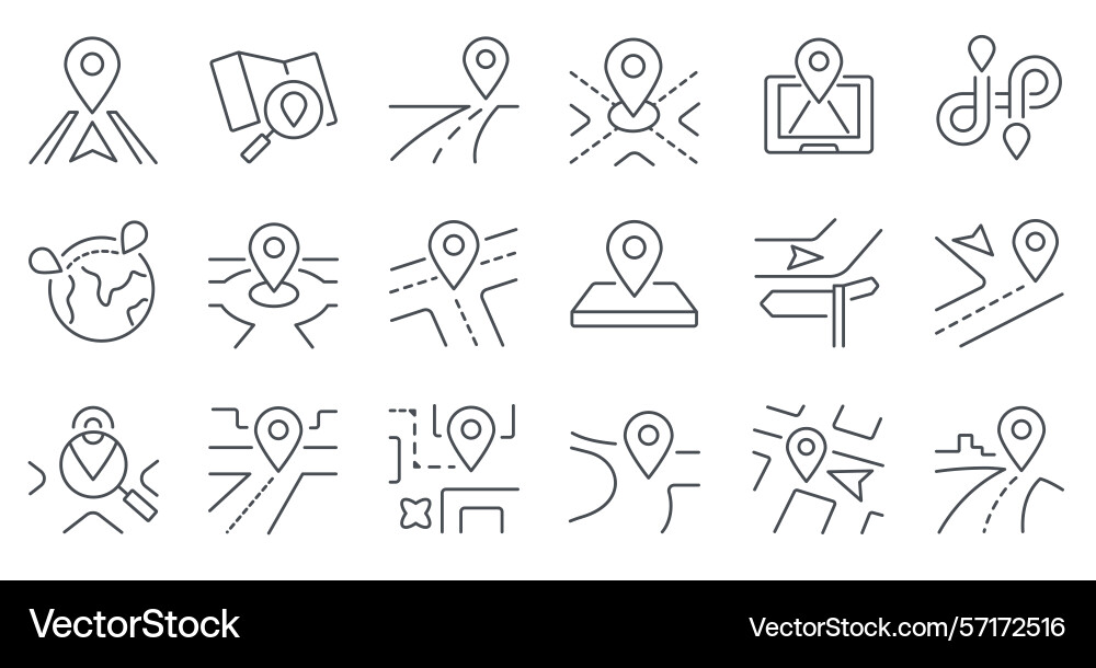 Route line icon path with location pointers Route line icon path with location pointers vector image