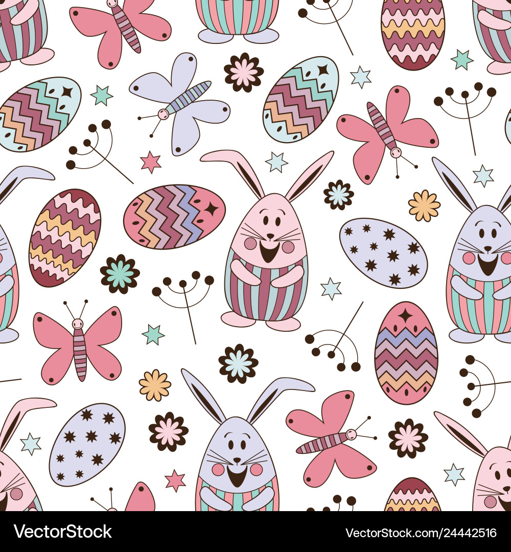 Seamless pattern with cute elements Seamless pattern with cute elements vector image