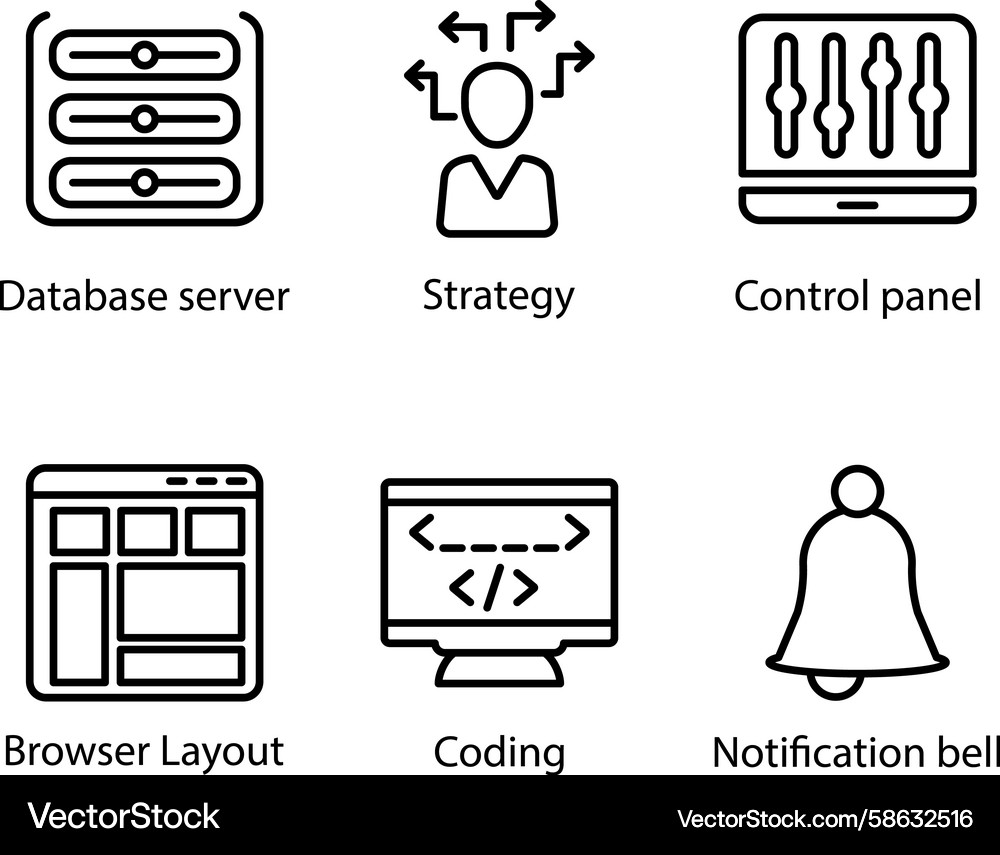 Server Control & Strategy Dashboard Vector Image