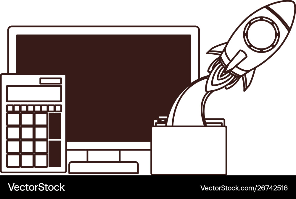 Set icons with space rocket Set icons with space rocket Vector Image