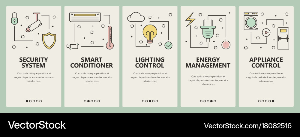 Smart Home Icon Set - Control & Automation vector image