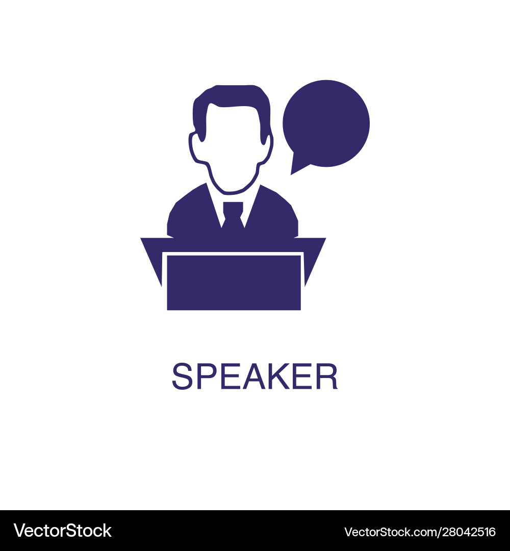 Speaker element in flat simple style on white vector image