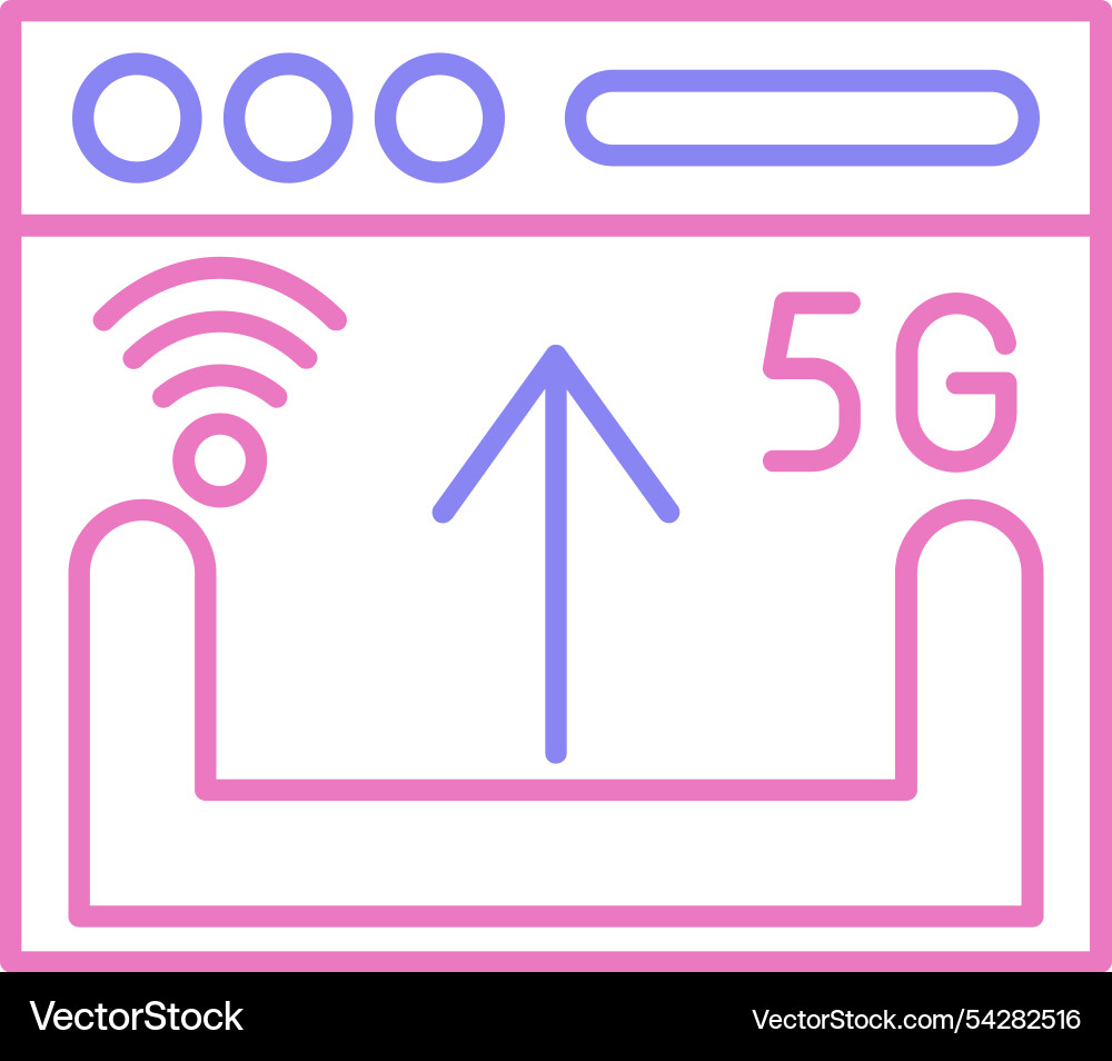 Upload line two colour icon vector image