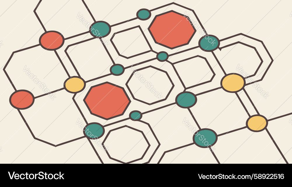Vibrant abstract hexagonal network dynamic Vector Image