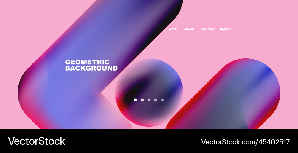 Abstract circles and round shapes landing page Abstract circles and round shapes landing page vector image