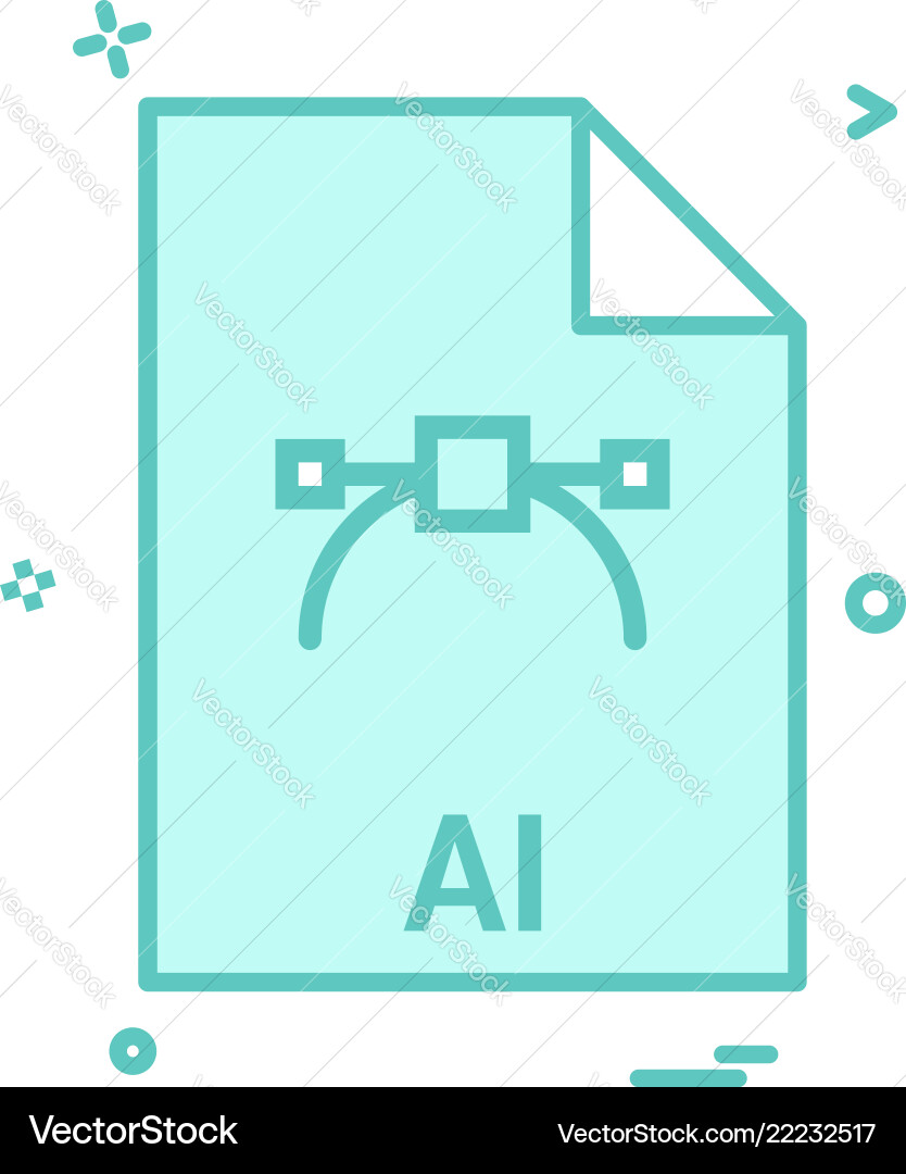 Ai file extension format icon design vector image