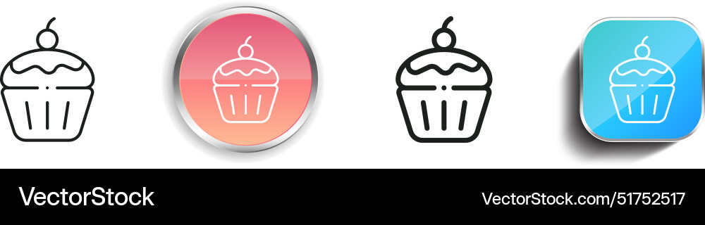 Baked icon thin linear regular and button style vector image