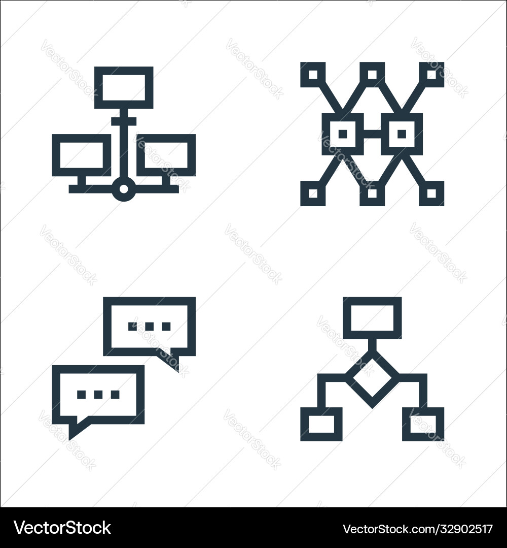 Big data line icons linear set quality Big data line icons linear set quality Vector Image