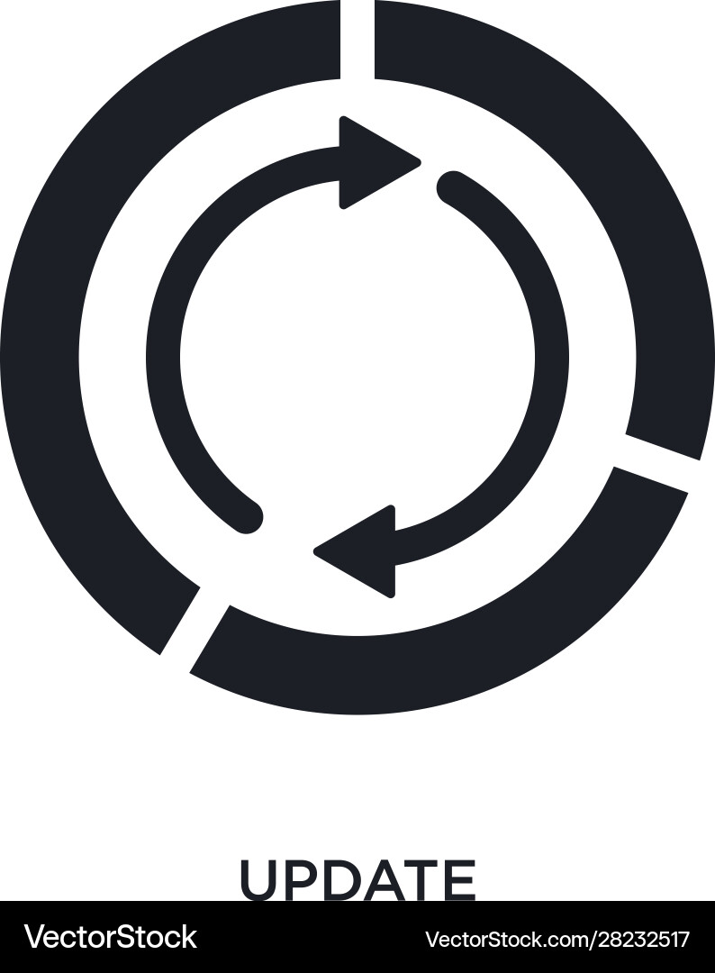 Black update isolated icon simple element from Vector Image