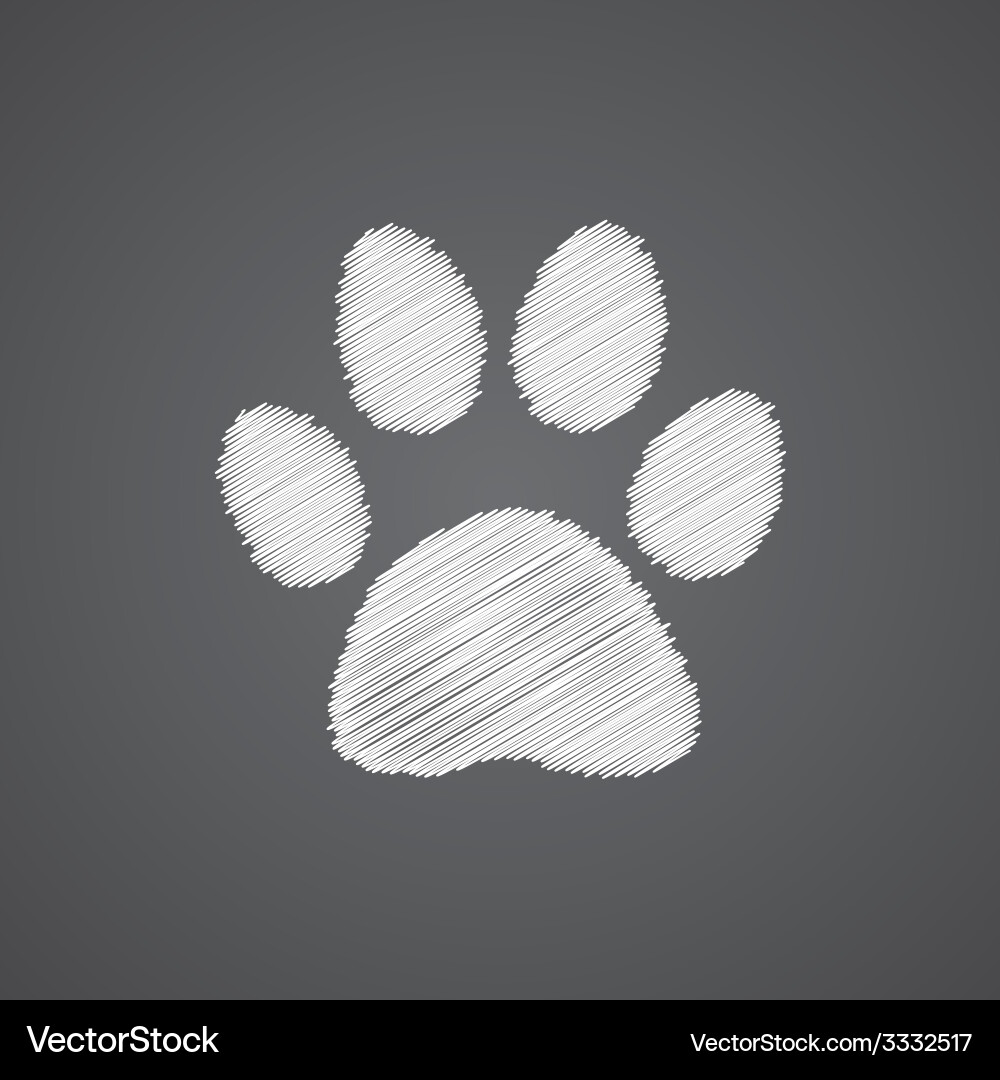 Cat Footprint Sketch Icon Vector Image