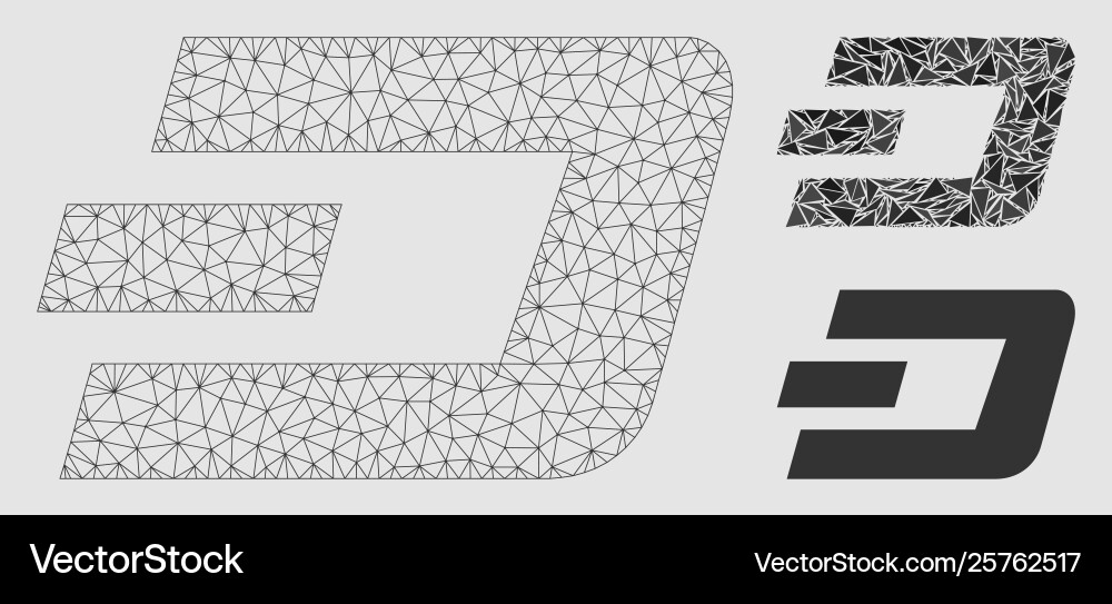 Dash currency mesh network model Dash currency mesh network model vector image