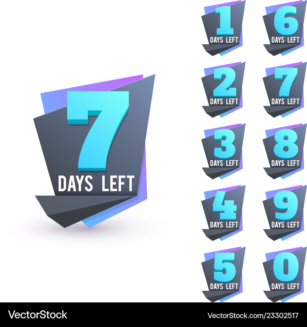 Days Left Countdown - Business Vector Image