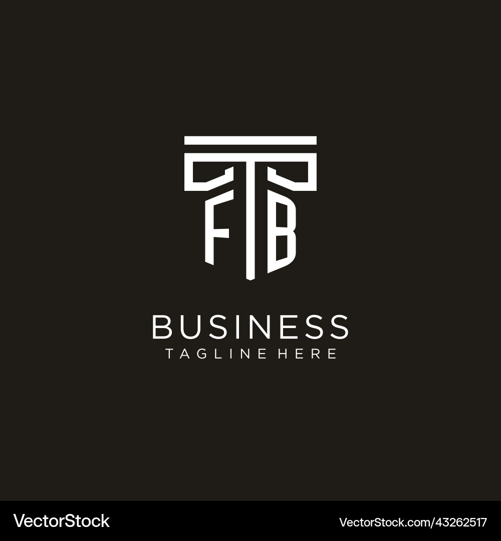 Fb initial logo with geometric pillar style design Vector Image