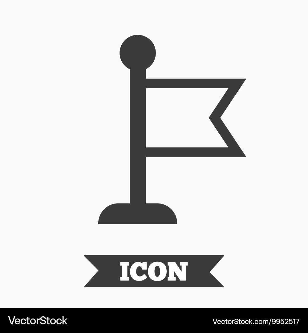 Flag pointer sign icon marker symbol Vector Image