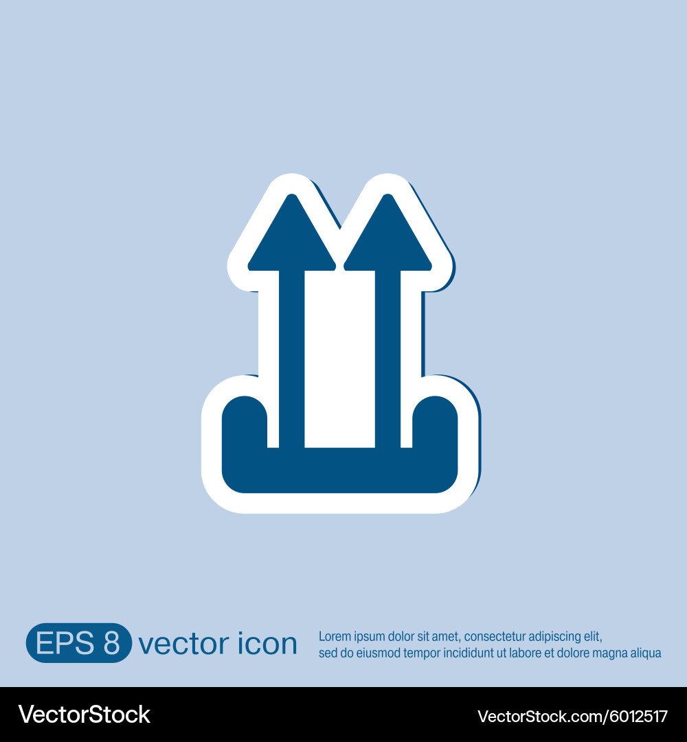 Fragile symbol arrow up logistic icon vector image