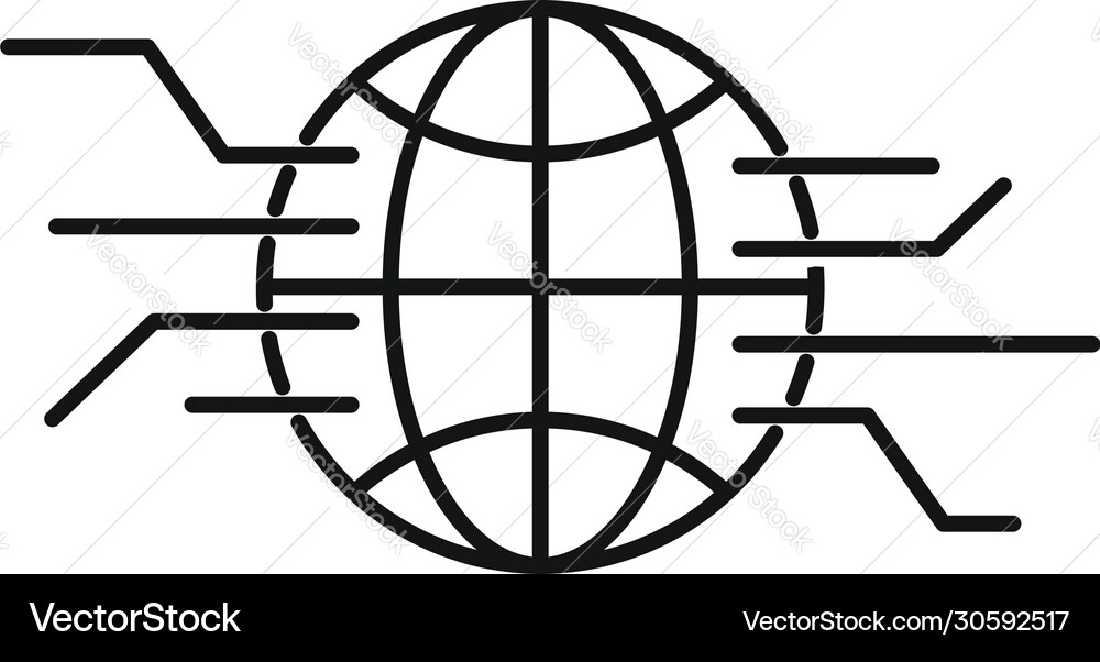 Global server system icon outline style Global server system icon outline style vector image