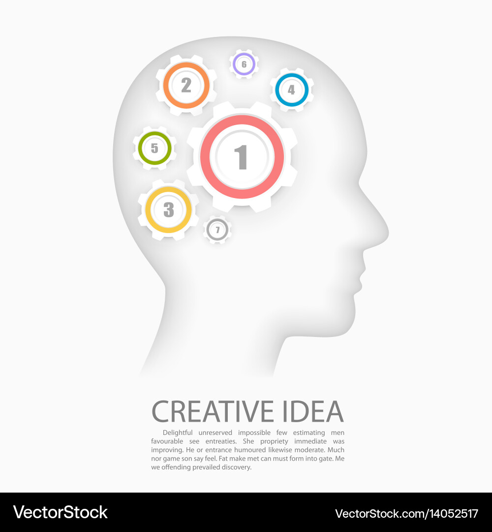 Head with gears numbers Vector Image
