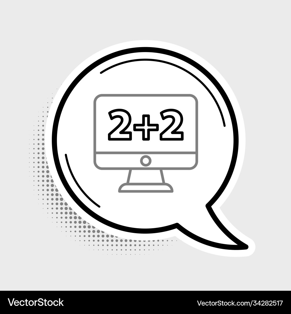 Line math system equation solution on computer Line math system equation solution on computer vector image