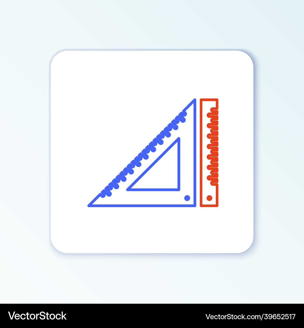 Line triangular ruler icon isolated on white Line triangular ruler icon isolated on white vector image
