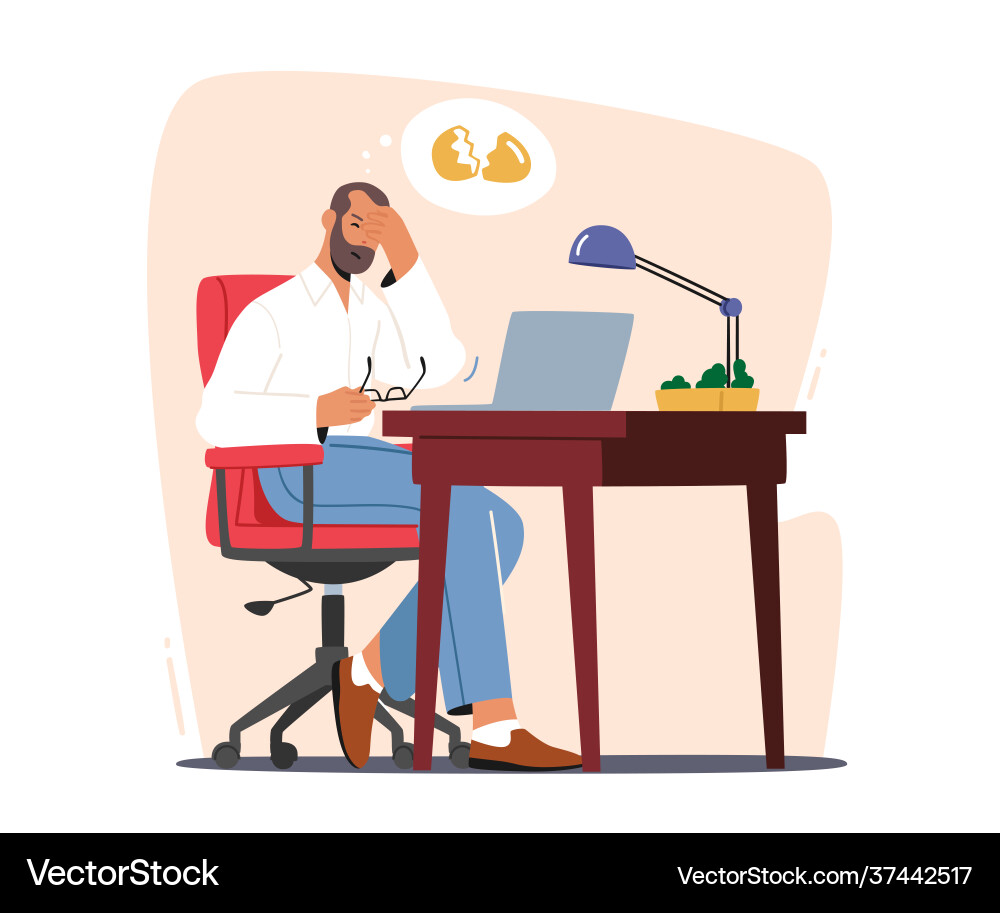 Man loser deleted information from computer Man loser deleted information from computer Vector Image