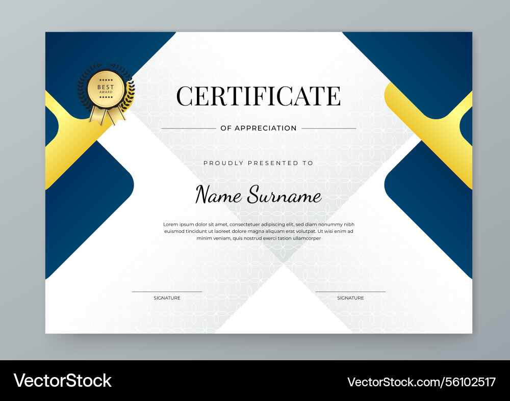 Modern certificate template with colorful design Vector Image