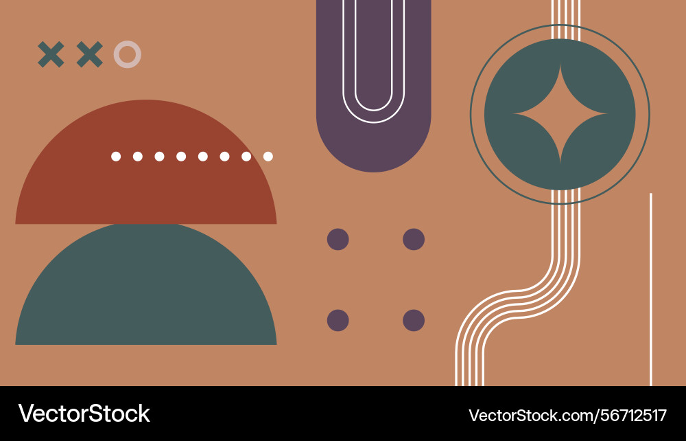 Muted abstract forms with circles dots and arcs Muted abstract forms with circles dots and arcs Vector Image