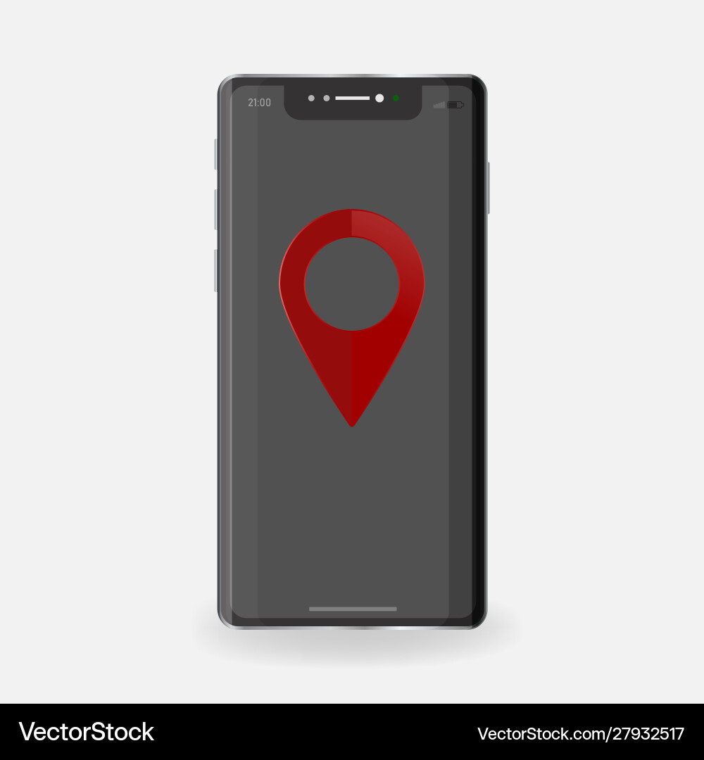 Red map pointer on phone icon symbol gps Red map pointer on phone icon symbol gps vector image