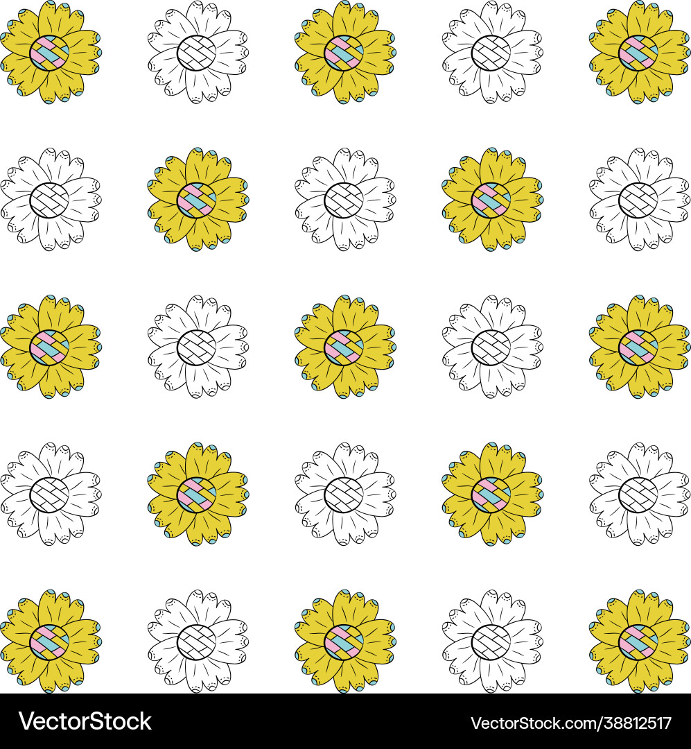 Seamless pattern color and monochrome vector image